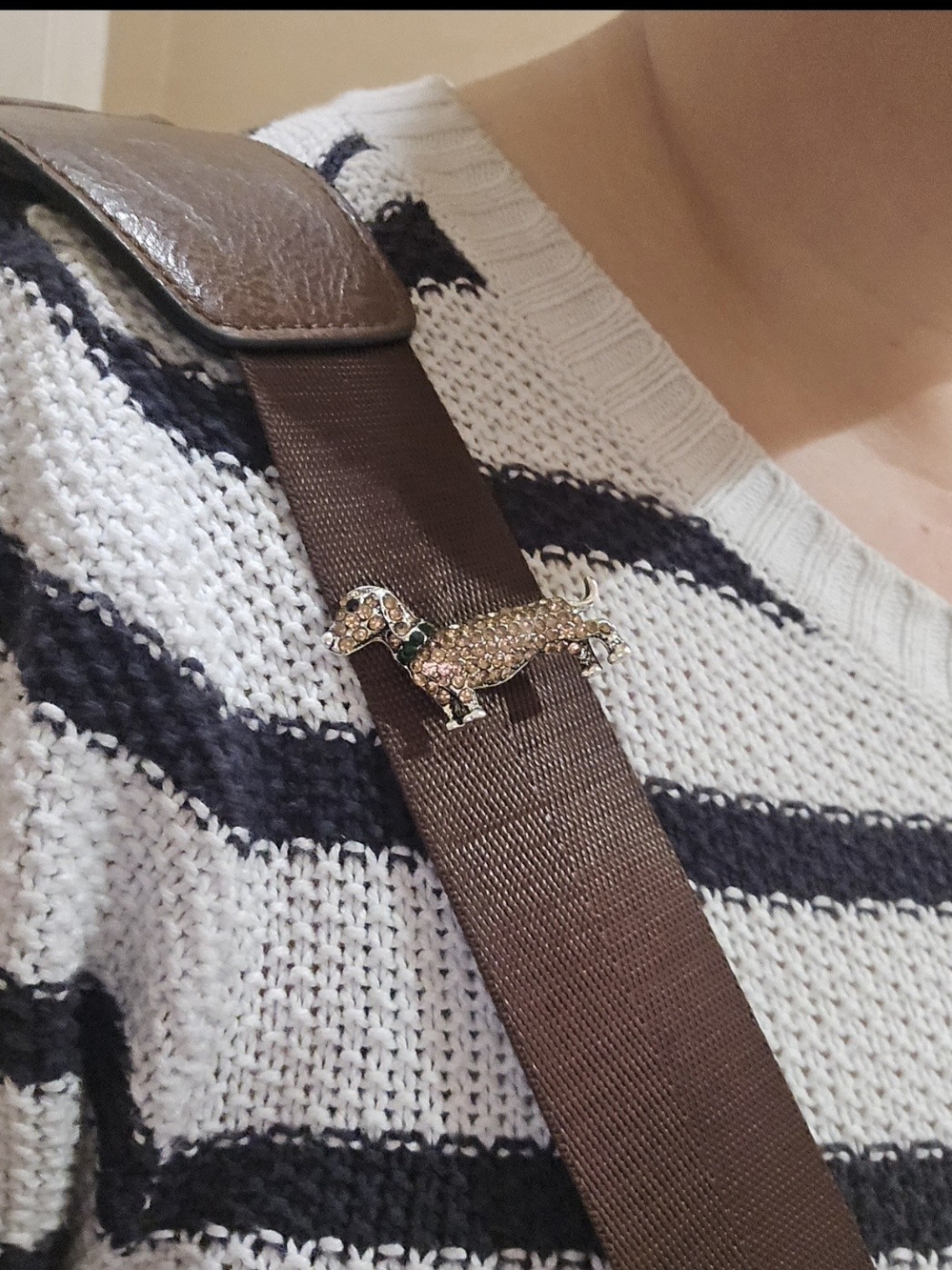Rhinestone Dachshund Brooch